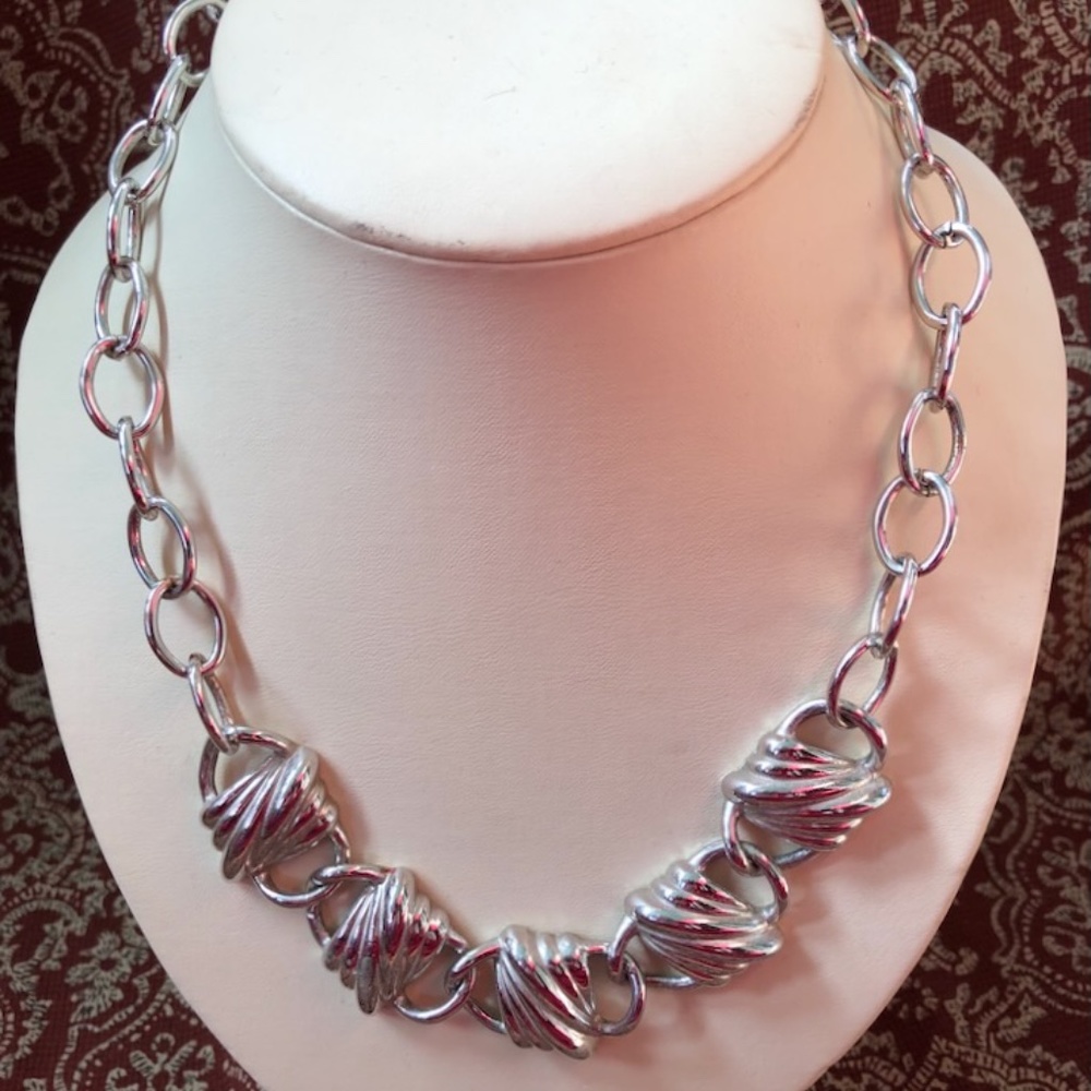VTG 1980s Chunky Silver Chain Necklace 20 inch